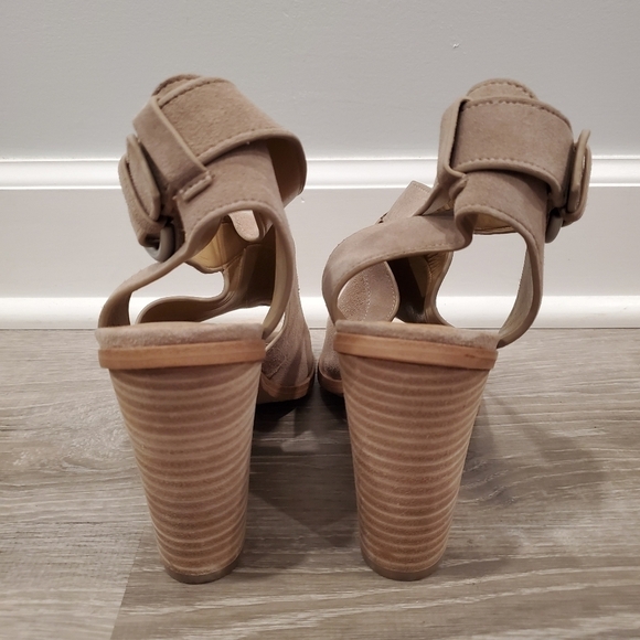 NEW MARC FISHER LTD Vega  Block Heel TaupeSandals - Picture 5 of 12
